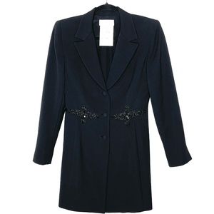 Badgley Mischka Black coat with beaded embellishment size 6